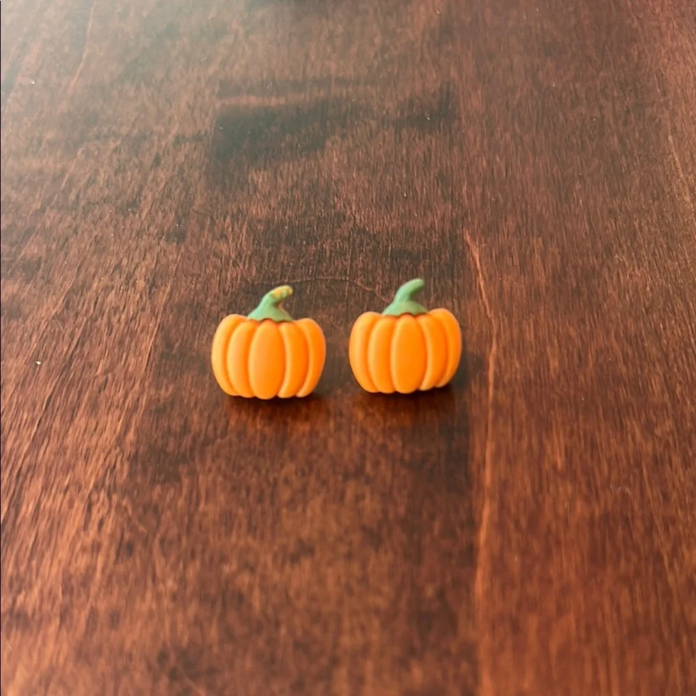 Orange Pumpkin Stud Earrings